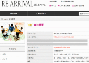 偽サイトの画像